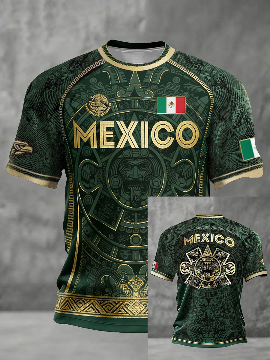 Camiseta estampada para hombres, amantes del fútbol mexicano
