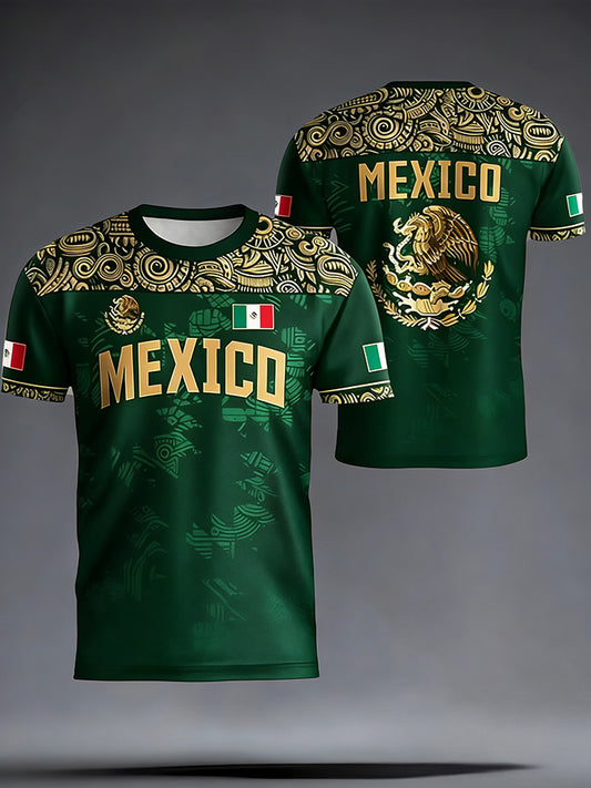 Camiseta estampada para hombres, amantes del fútbol mexicano