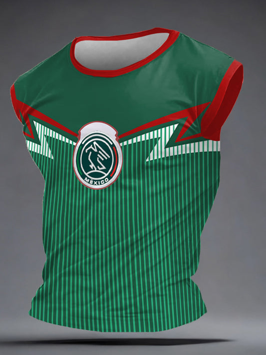Camisetas sin mangas estampadas del amante del fútbol de México de los hombres