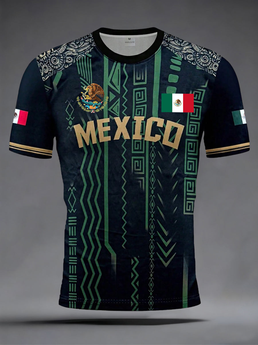 Camiseta Casual con Estampado de Fútbol de México para hombre
