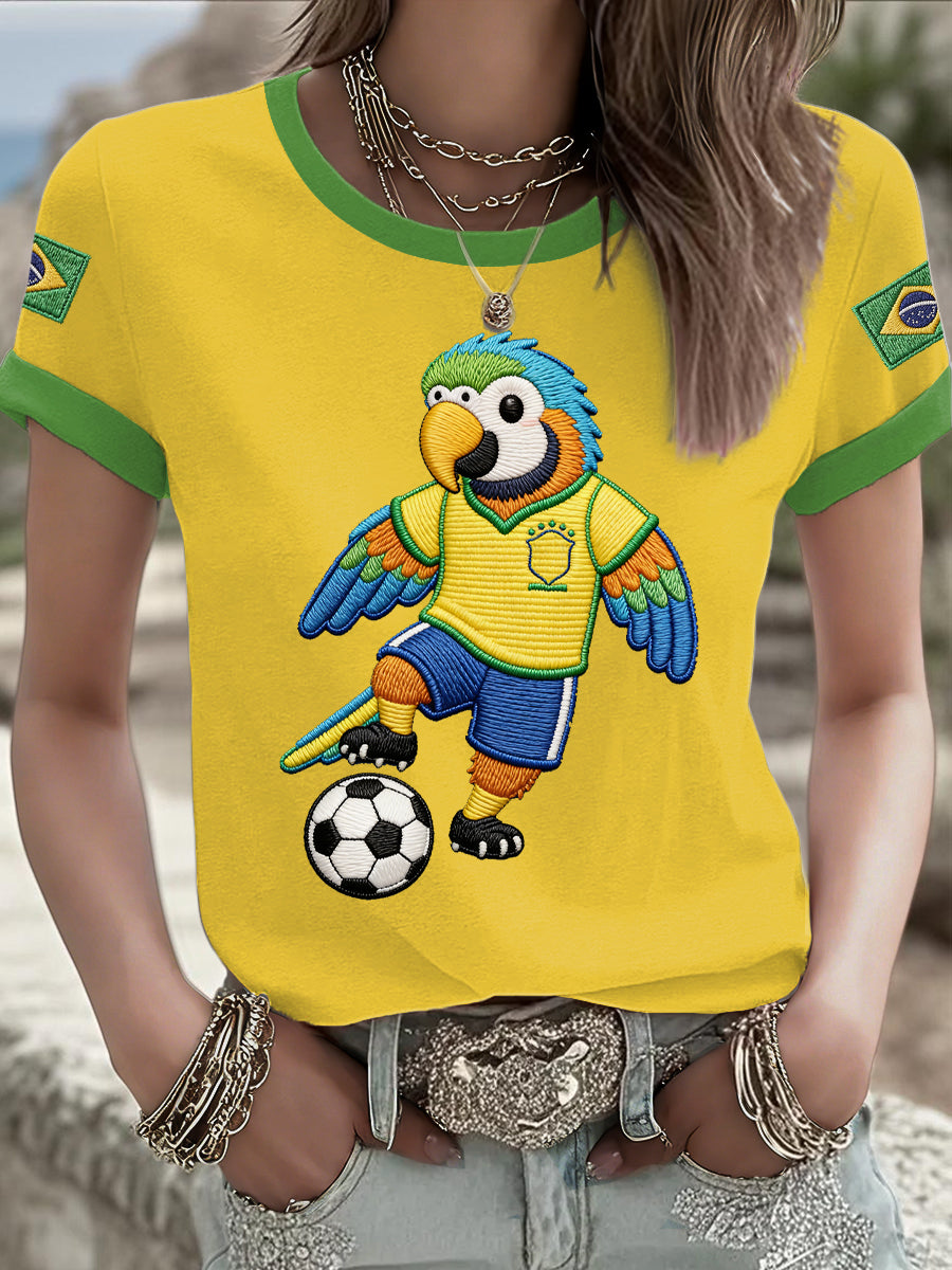 Camiseta estampada para mujer Brasil Football Lover