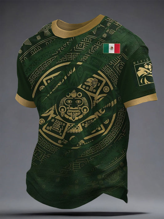 Camiseta estampada para hombres, amantes del fútbol mexicano
