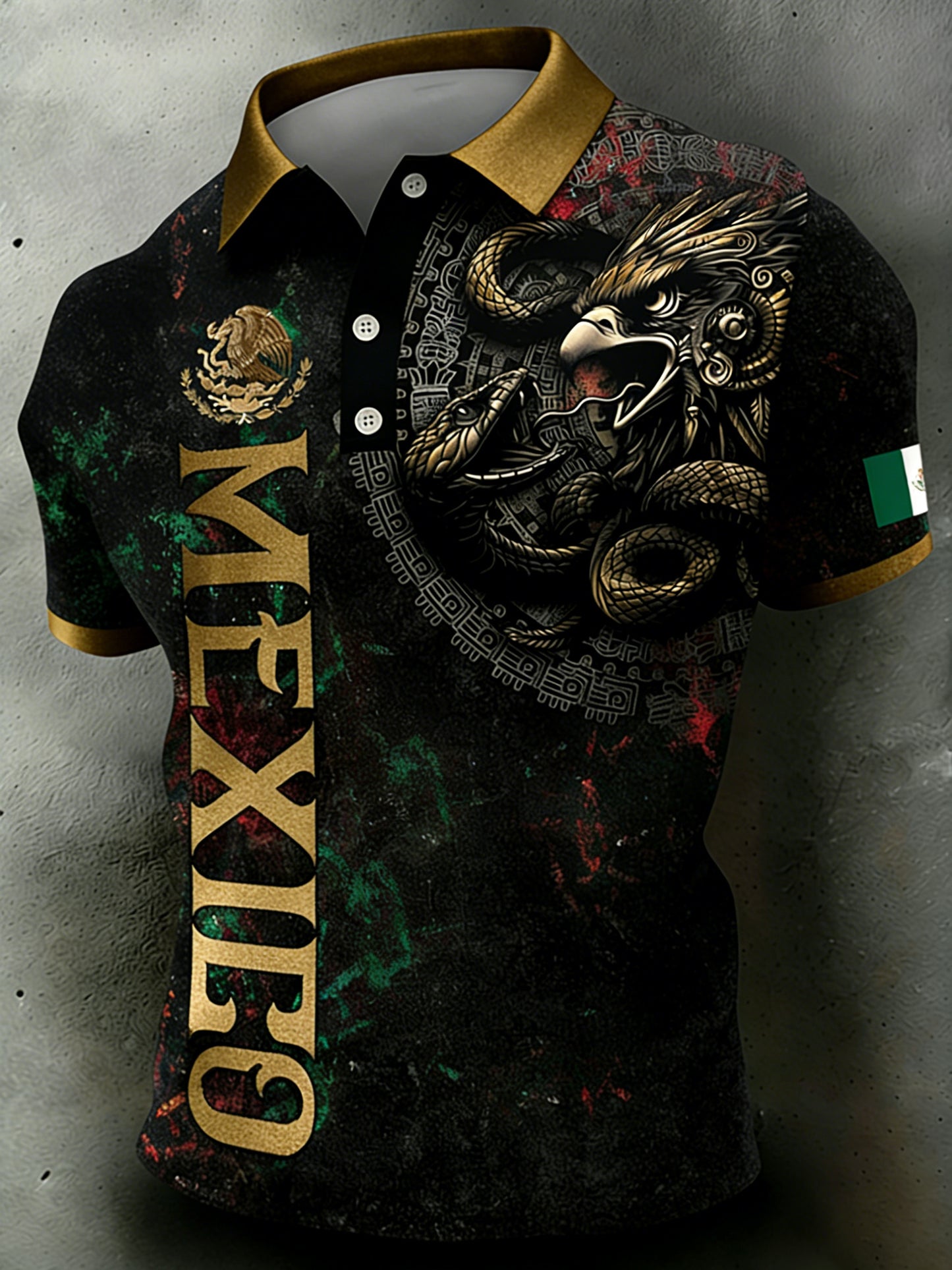 Polo estampado con temática de fútbol para hombre
