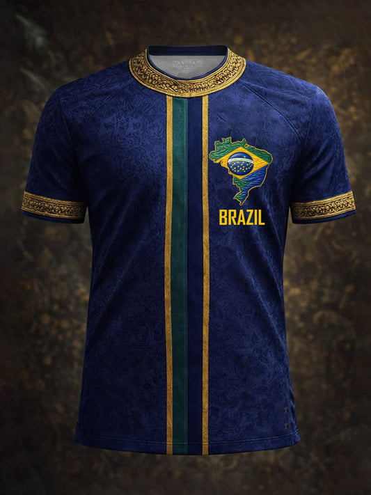 Camiseta impresa del amante del fútbol de Brasil de los hombres