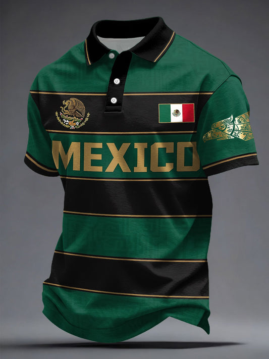 Tops casuales impresos amante del fútbol de México de los hombres