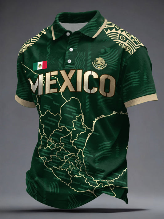 Tops casuales impresos amante del fútbol de México de los hombres