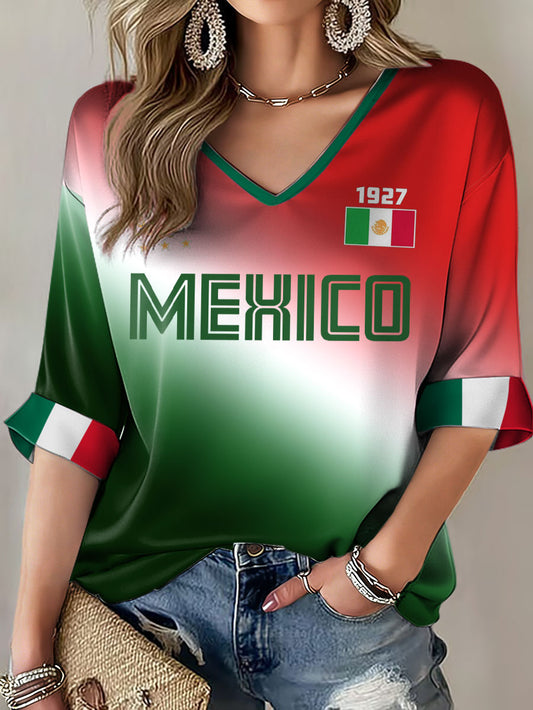 Camiseta estampada México Football Lover para mujer
