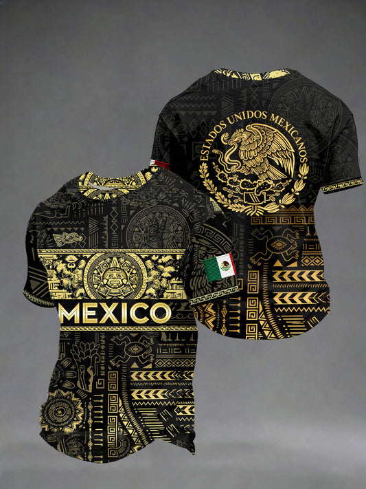 Camiseta de manga corta para hombre con estampado de amante del béisbol mexicano