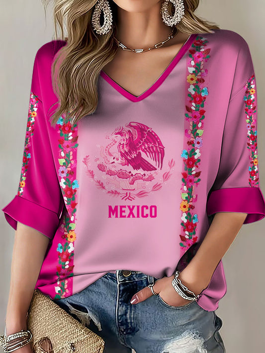 Camiseta estampada para mujeres, amantes del fútbol mexicano