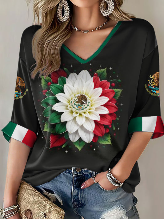 Camiseta estampada para mujeres, amantes del fútbol mexicano