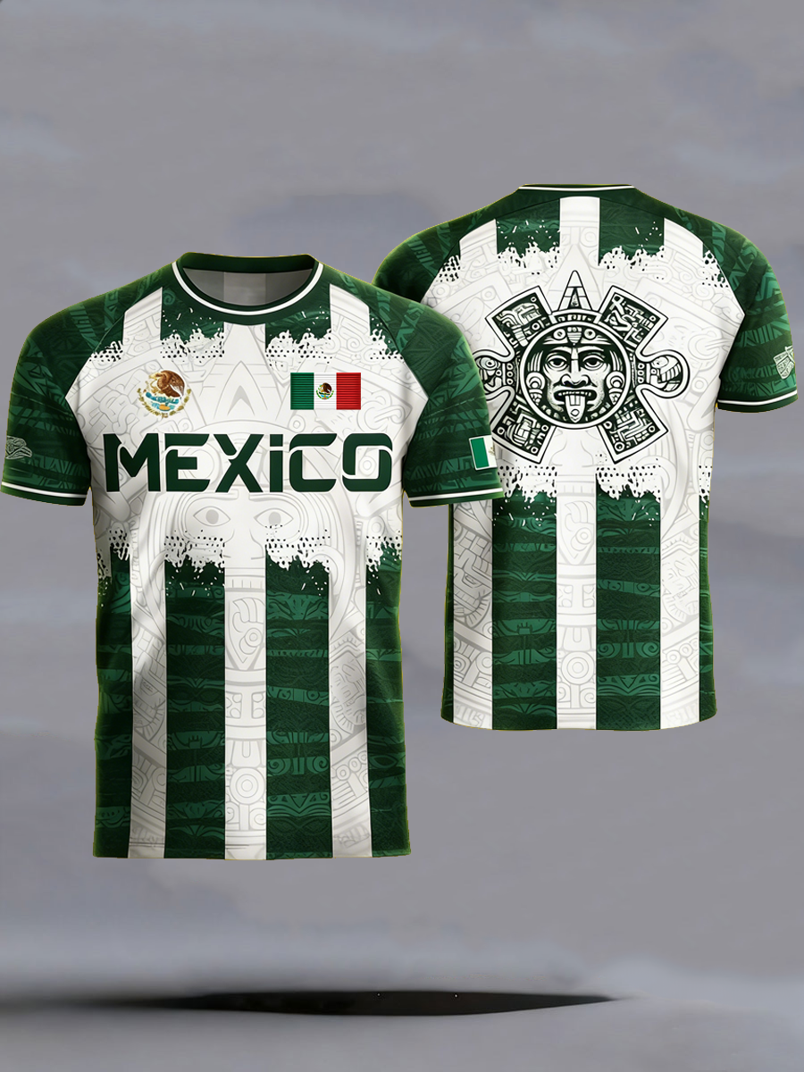 Camiseta de manga corta para hombre con estampado de amante del béisbol mexicano