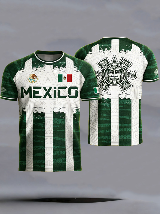 Camiseta de manga corta para hombre con estampado de amante del béisbol mexicano