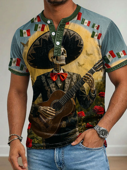 Camisetas casuales estampadas con diseño mexicano del Cinco de Mayo para hombre