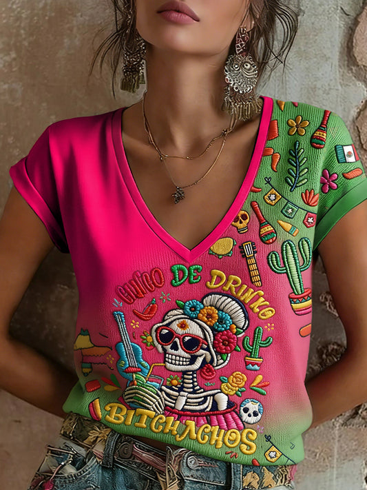 Camiseta estampada México Art Cinco De Mayo para mujer