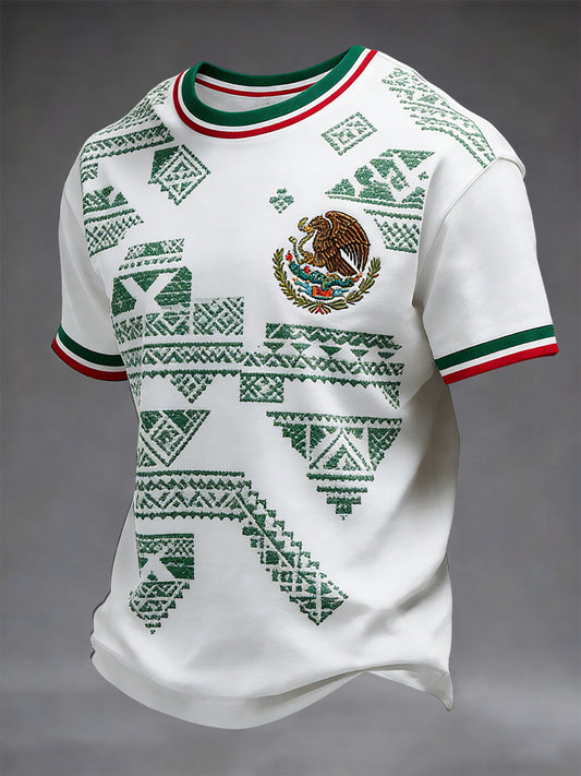 Camiseta mexicana retro del remiendo del Cinco de Mayo