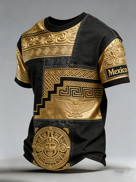 Camiseta de los hombres del fan del fútbol de México con la impresión artística