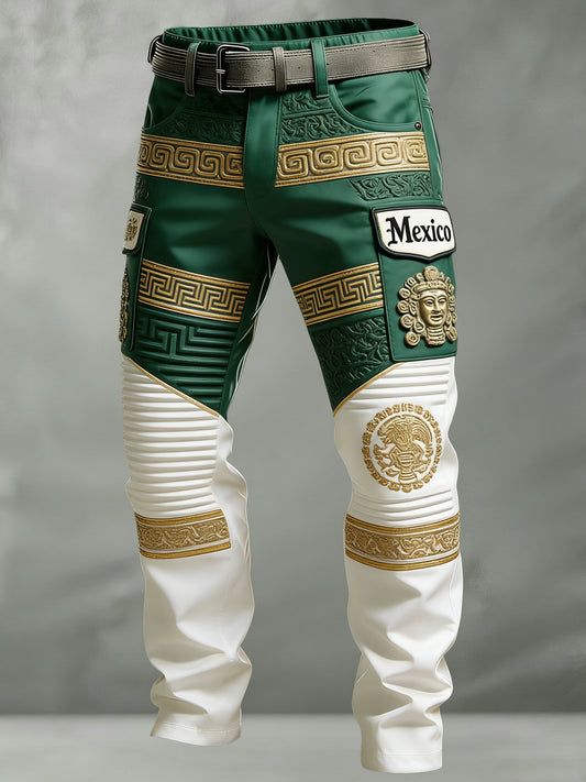 Pantalones para aficionados al fútbol de México para hombre con estampado artístico