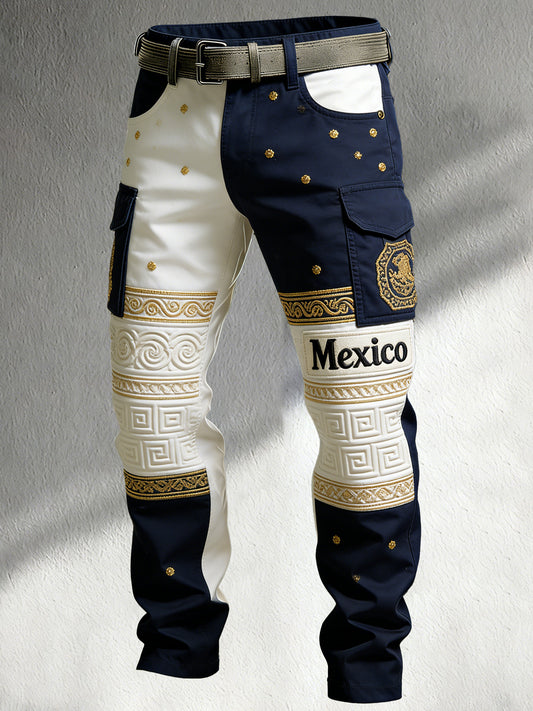 Pantalones para aficionados al fútbol de México para hombre con estampado artístico