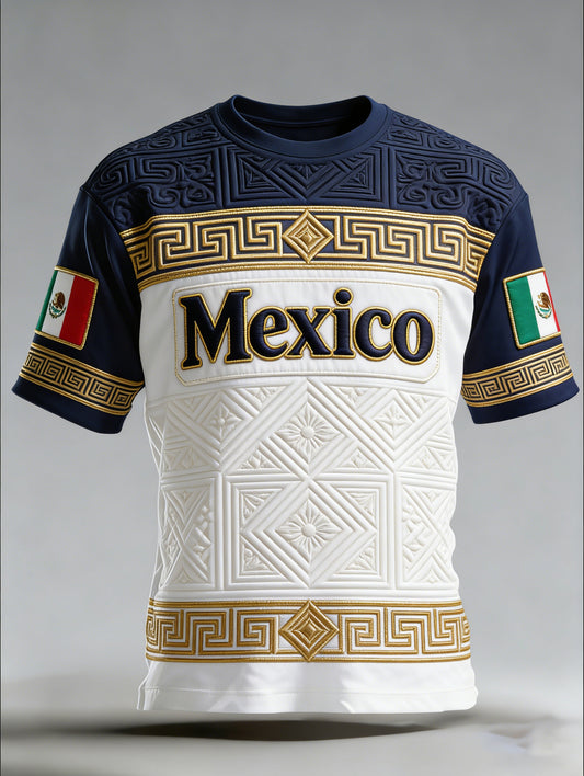 Camiseta para aficionados al fútbol de México para hombre con estampado artístico
