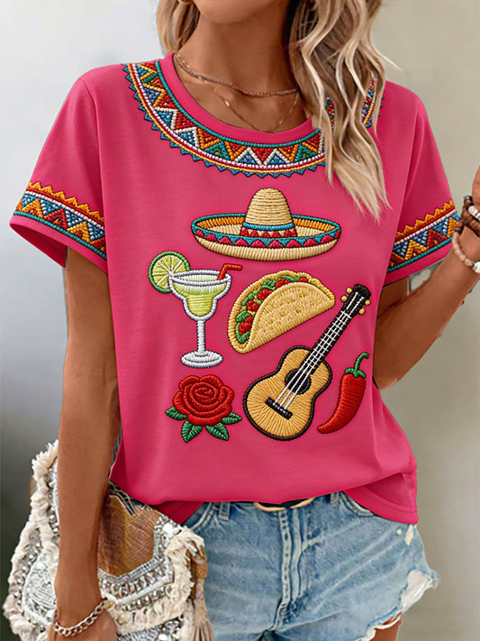 Camiseta mexicana de arte para mujeres del Cinco de Mayo