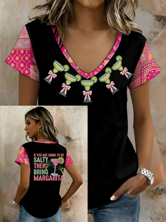 Camiseta de manga corta estampada de Cinco de Mayo para mujer