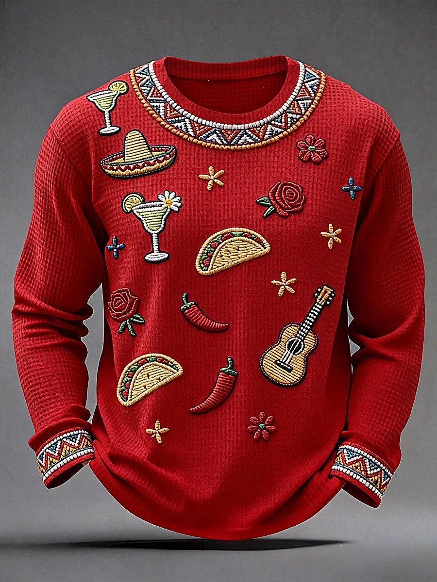 Camiseta casual Waffle de Cinco de Mayo para hombre