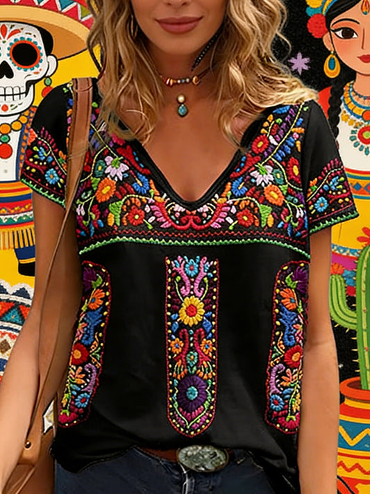Camiseta mexicana de arte para mujeres del Cinco de Mayo