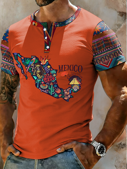 Camiseta estampada de manga corta Cinco de Mayo para hombre