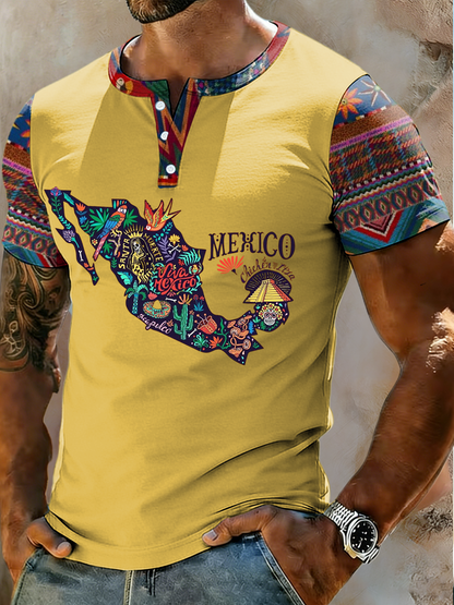 Camiseta estampada de manga corta Cinco de Mayo para hombre