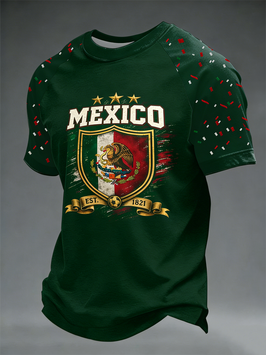 Camiseta de manga corta para hombre con estampado de amante del béisbol mexicano