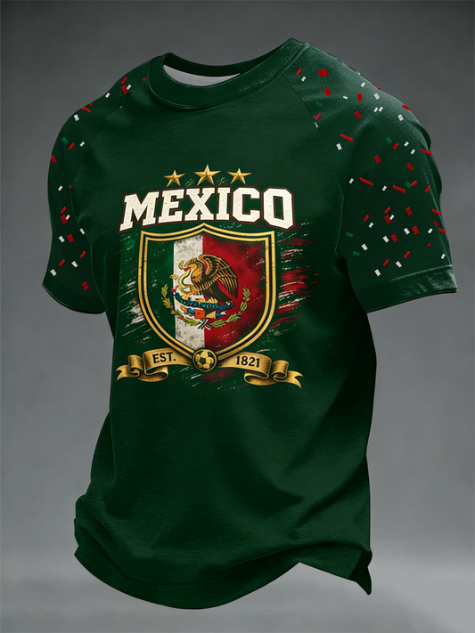 Camiseta de manga corta para hombre con estampado de amante del béisbol mexicano