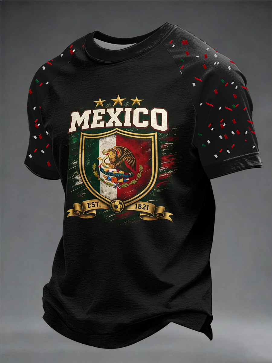 Camiseta de manga corta para hombre con estampado de amante del béisbol mexicano