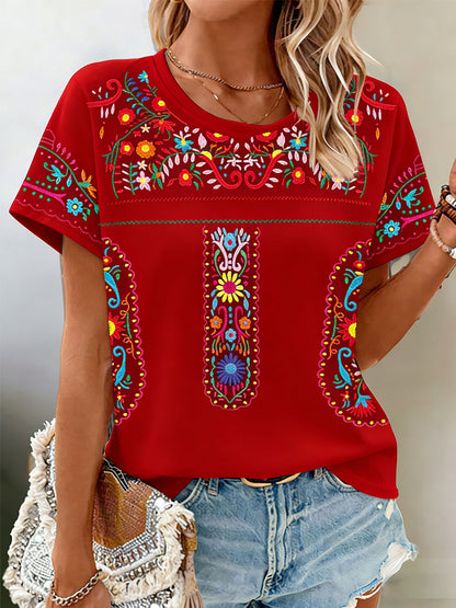 Camiseta casual estampada Cinco de Mayo para mujer