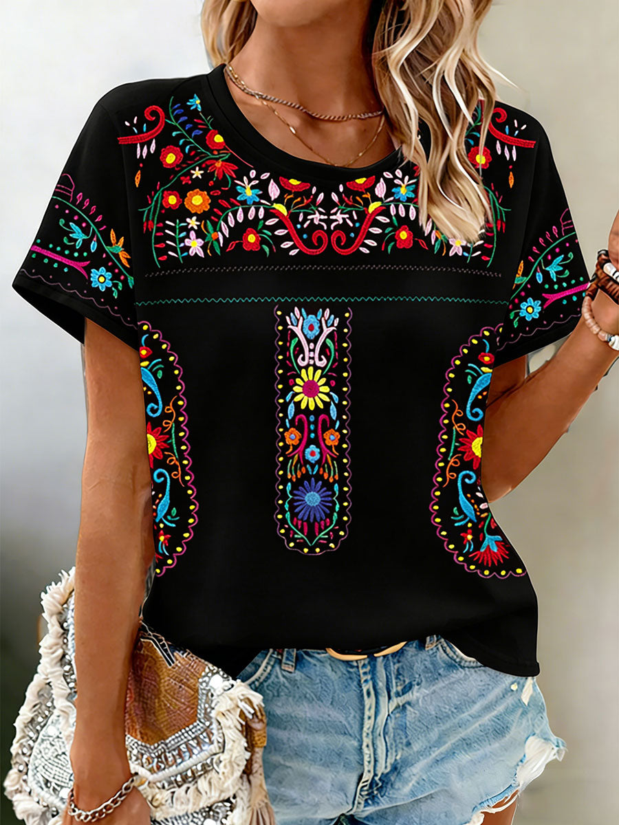 Camiseta casual estampada Cinco de Mayo para mujer