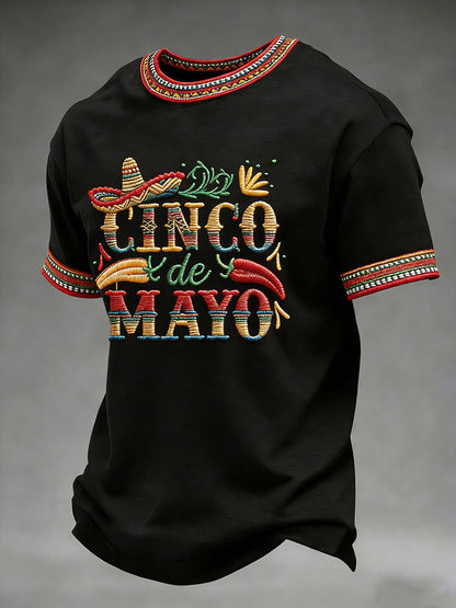 Camiseta casual estampada Cinco de Mayo para hombre