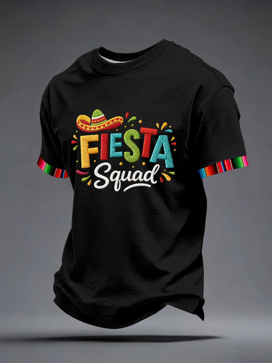 Camiseta inspirada del patrón del bordado del Cinco de Mayo de los hombres