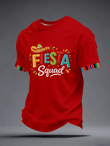 Camiseta inspirada del patrón del bordado del Cinco de Mayo de los hombres