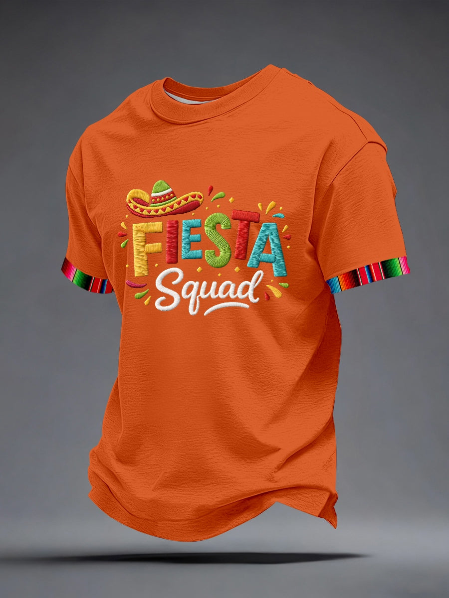 Camiseta inspirada del patrón del bordado del Cinco de Mayo de los hombres