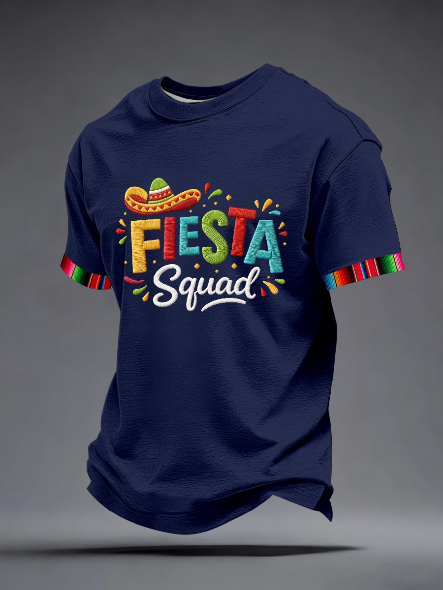 Camiseta inspirada del patrón del bordado del Cinco de Mayo de los hombres
