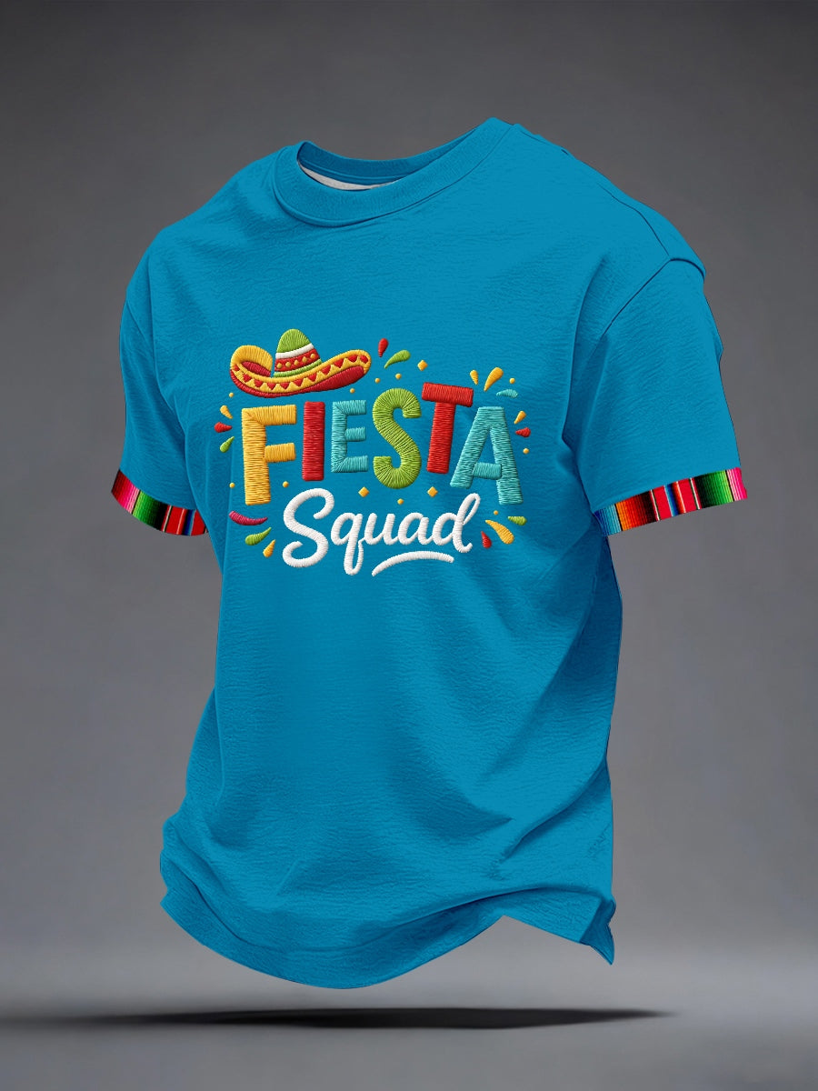 Camiseta inspirada del patrón del bordado del Cinco de Mayo de los hombres
