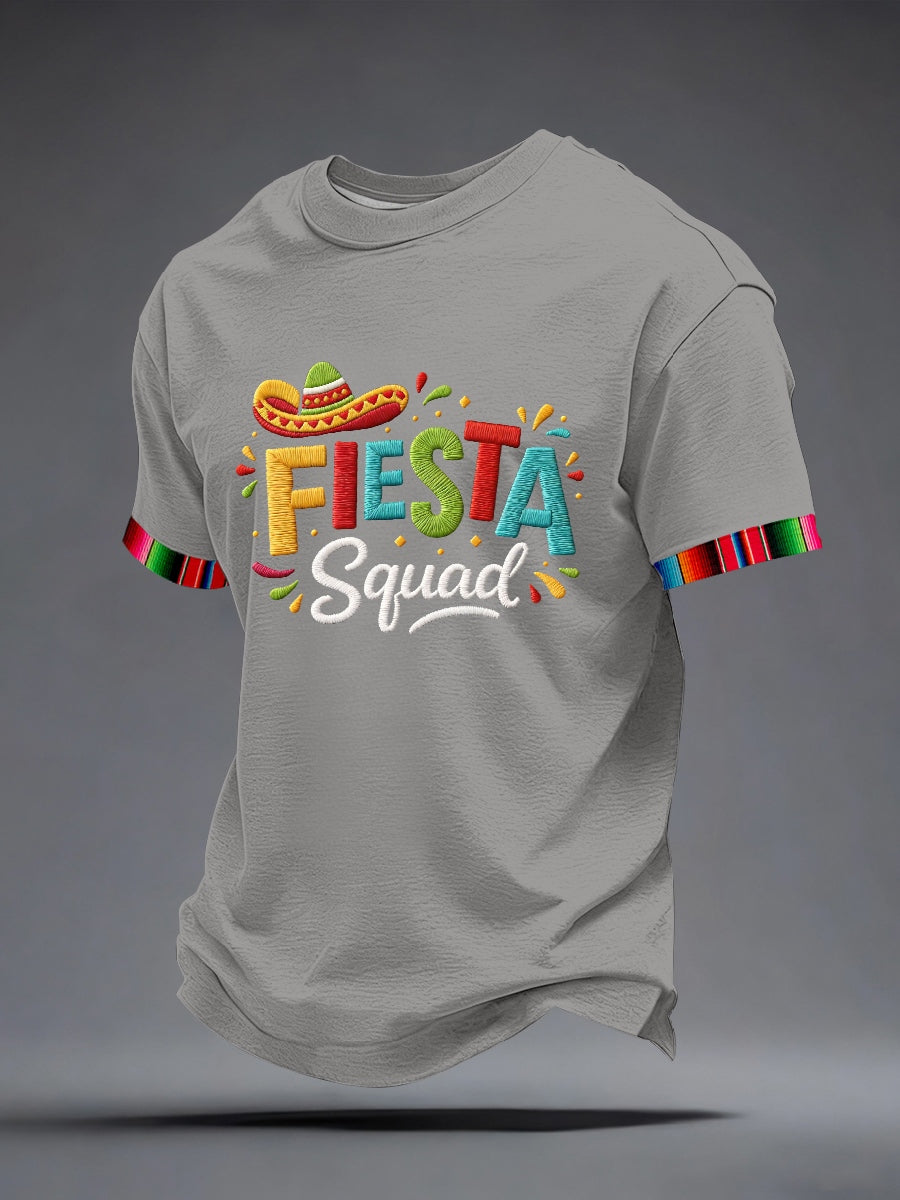 Camiseta inspirada del patrón del bordado del Cinco de Mayo de los hombres