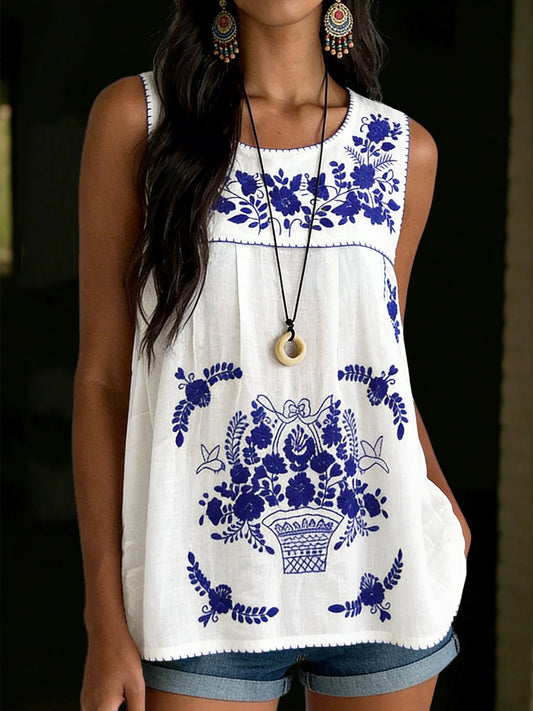 Top floral del chaleco de las mujeres mexicanas