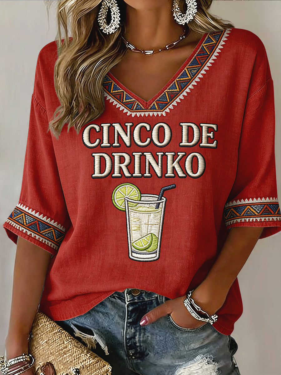 Camiseta Retro Tequila Cinco de Mayo para mujer