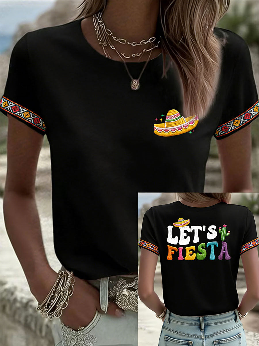 Camiseta casual estampada de Cinco de Mayo para mujer