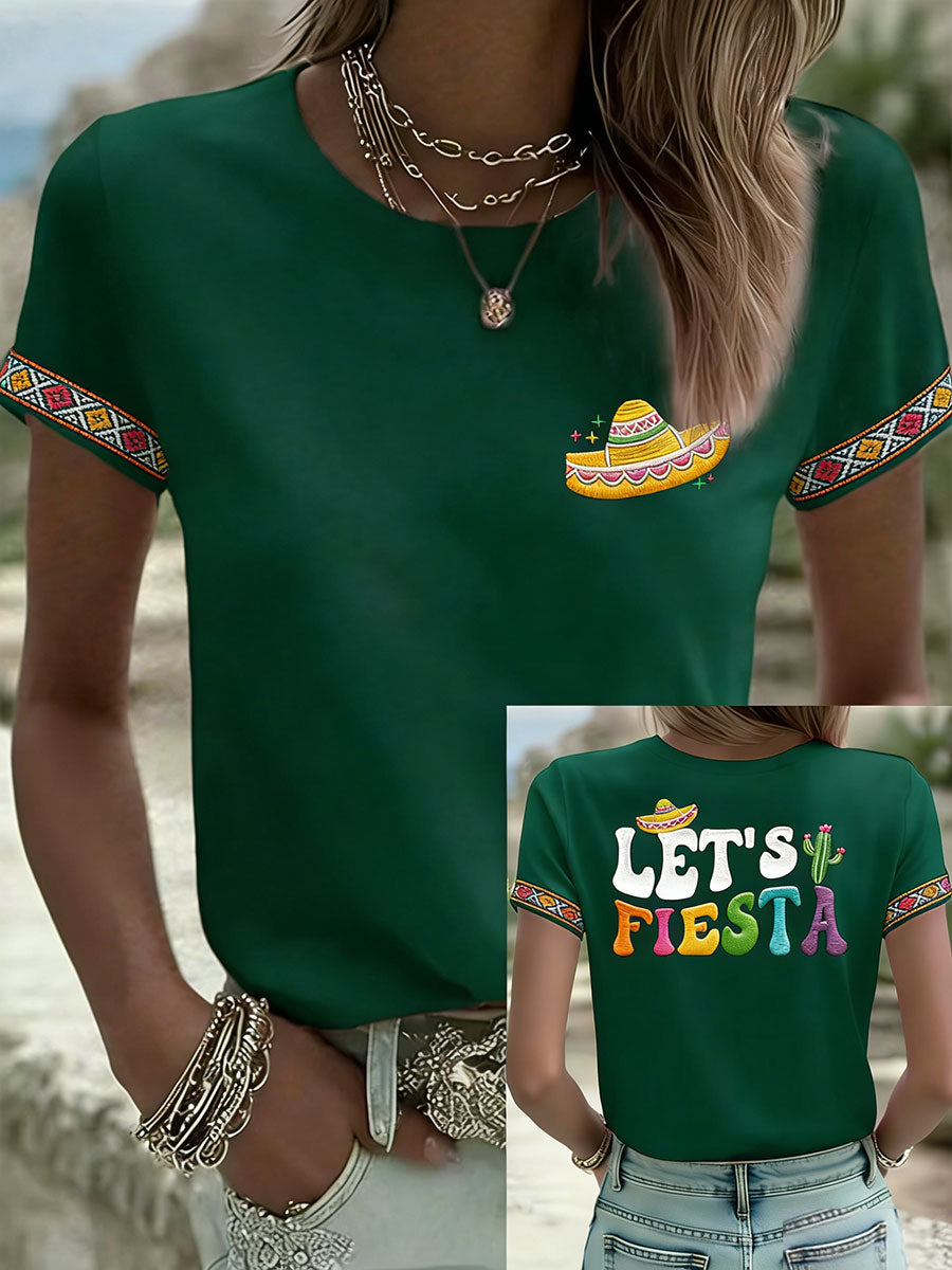 Camiseta casual estampada de Cinco de Mayo para mujer