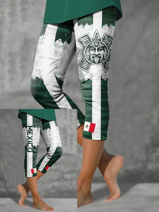 Polainas estampadas amante del fútbol de México de las mujeres