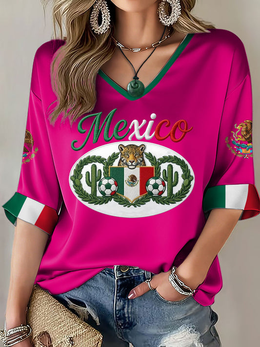 Camiseta estampada México Football Lover para mujer