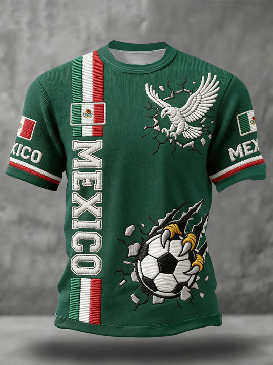 Camiseta estampada para hombres, amantes del fútbol mexicano