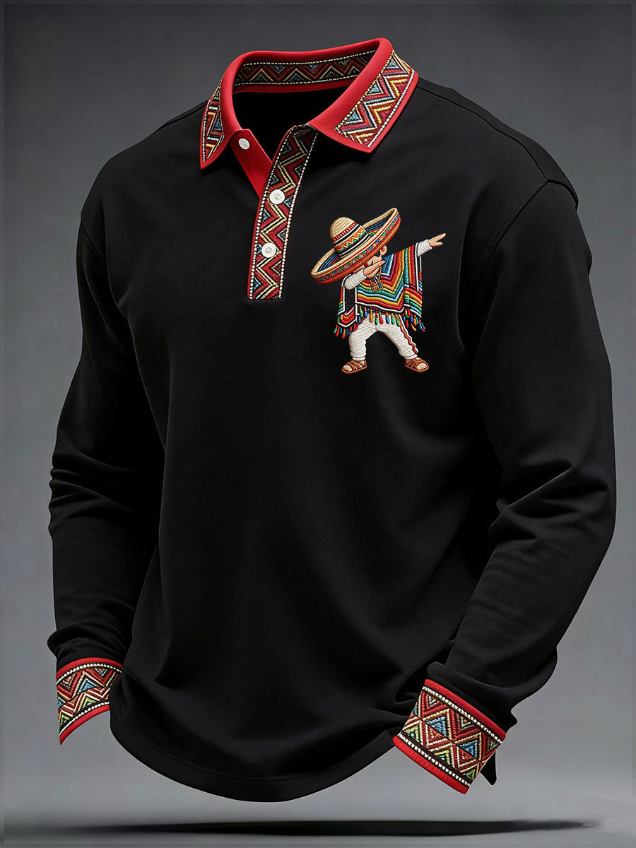 Camisa casual estampada de Cinco de Mayo para hombre