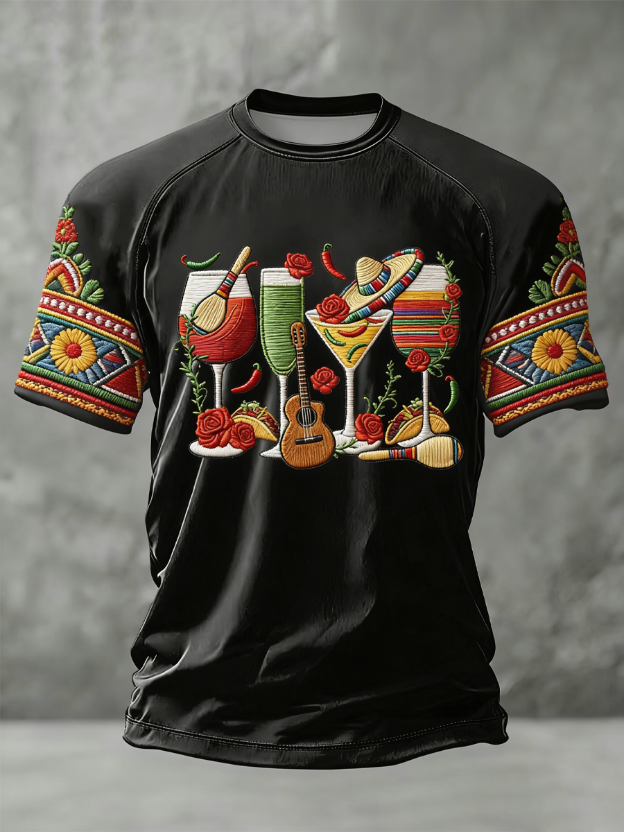 Camiseta de manga corta para hombre del Festival del Quinto de Mayo